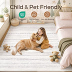 Nakagishi 10x13 Area Rugs Living Room: Washable Boho Large Neutral Soft - Image 4