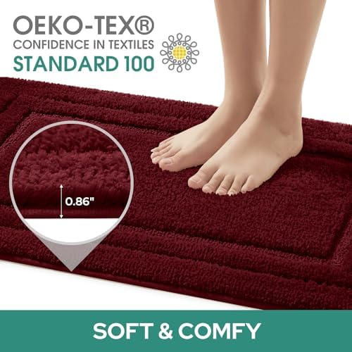 HOMEIDEAS Bathroom Rugs Sets 2 Piece, Super Soft and Absorbent Non Slip - Image 3