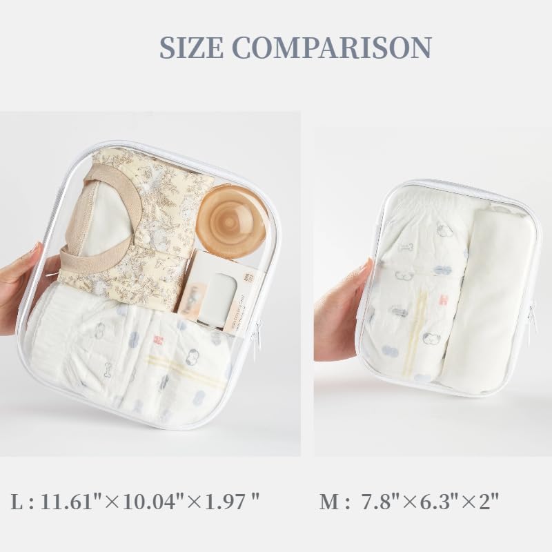 6-Pack Large Clear Hard Shell Zipper Pouches, Hard Case Pouches - Image 6