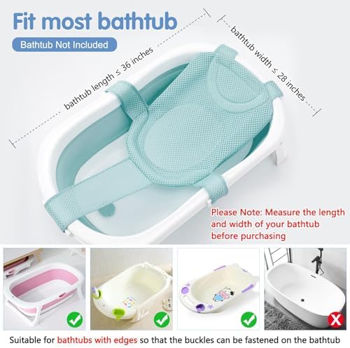 Colorlife Baby Bath Seat Support Net Infant Bathing Seat Support Mat, - Image 3