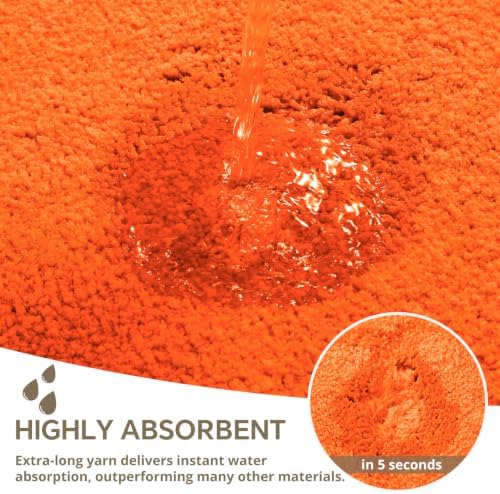 Polyester Bathroom Runner Rug 24"x72" Orange, Soft Shaggy Bath Mat - Image 5