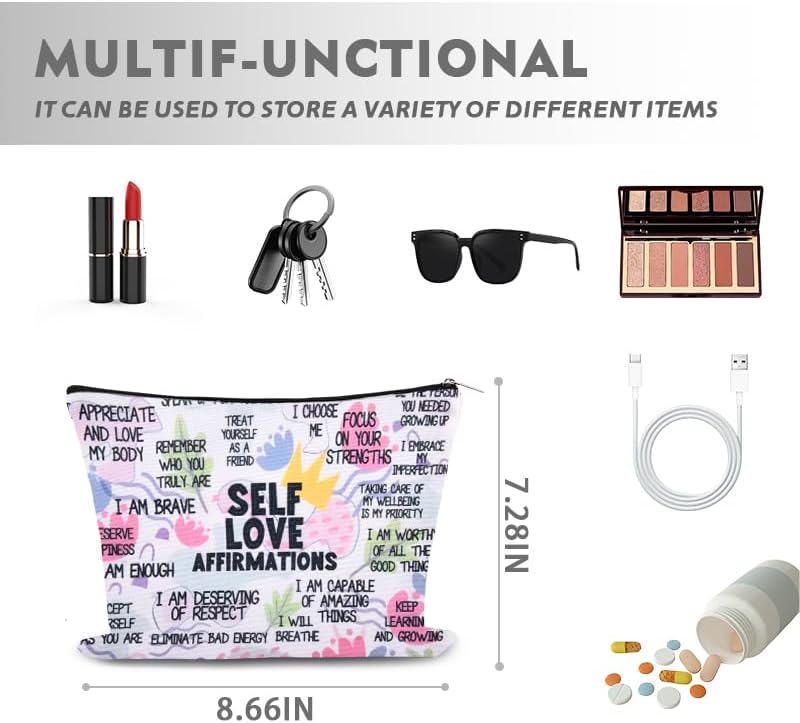 Positive Affirmations Makeup Cosmetic Bag - Image 2