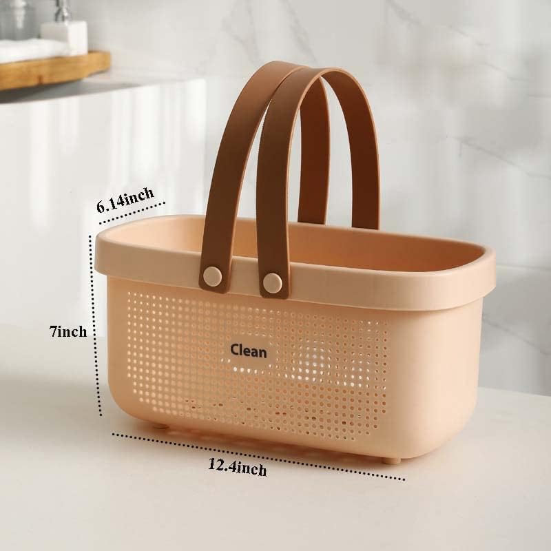 Shower Caddy Basket With Draining Holes, Portable Thickened Plastic Organizer - Image 2