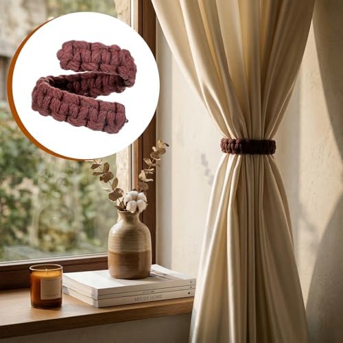 Ptwola 4 Pack Braided Curtain Tiebacks Boho Elegant Rustic Curtain Holdbacks - Image 6