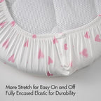 Baby Bassinet Sheets 2 Pack, Fits Rectangle Round Oval Hourglass Mattress - Image 4