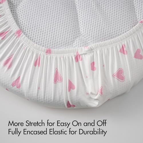 Baby Bassinet Sheets 2 Pack, Fits Rectangle Round Oval Hourglass Mattress - Image 4