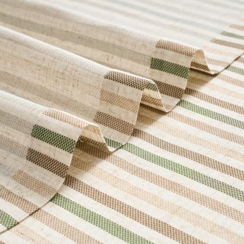 jinchan Linen Boxter Striped Kitchen Valances Multi Green 50 x 16 2 Panels - Image 7