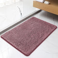 Chenille Bathroom Rug 24"x36" Dusty Rose, Non-Slip Plush Bath Mat by Kildoss