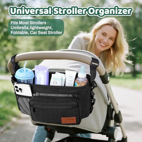 Stroller Organizer with Cup Holder, Non-Slip Stroller Caddy Baby Essentials - Image 3
