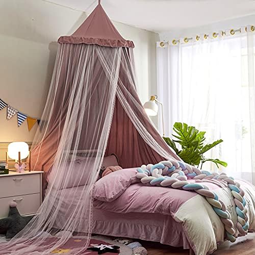 VETHIN Bed Canopy Double Layer Princess Round Dome Dreamy Mosquito Net Bedding - Image 6
