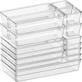 Criusia 16 Pack Large Clear Plastic Drawer Organizer Bins by Criusia
