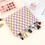 SOIDRAM 2 Pcs Checkered Makeup Bag Large Cosmetic Bag Toiletry Bag Makeup Pouch - Image 7