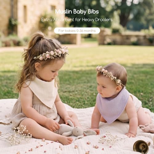 10 Pack Muslin Baby Bandana Bibs - Image 2