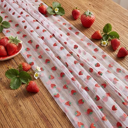 4 Pcs Strawberry Table Runners 29x70 Inch - Image 2