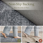 JOLLYVOGUE 9x12 Area Rugs for Living Room, Vintage Washable Rug - Image 4