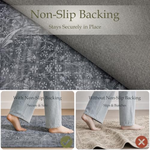 JOLLYVOGUE 9x12 Area Rugs for Living Room, Vintage Washable Rug - Image 4