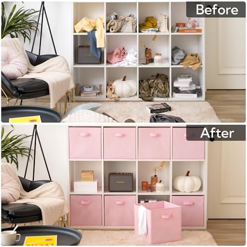GRANNY SAYS Pink Cube Storage Bins, 13x13 Storage Cube Organizer - Image 7