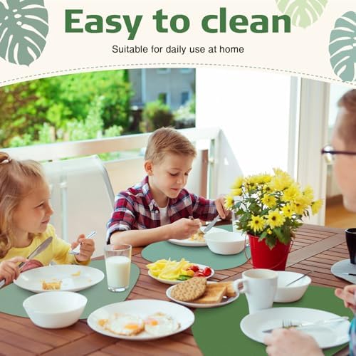 100 Pcs Disposable Paper Placemats Bulk 16.5"x13" Pebble Shape Place Mats - Image 5
