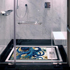 Shower Mat Non Slip 26.8 x 15.1 Inches, Octopus Floral Bathtub Mat Shower Stall - Image 6