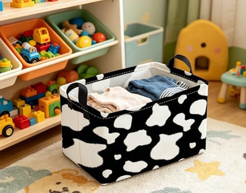 Essme Rectangular Cow Basket, Kids Storage Bins Organizer - Image 4