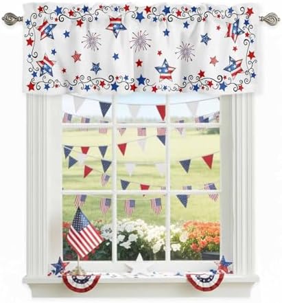 4th of July Kitchen Curtains Valances by VandarllinHomeKitchenDecor