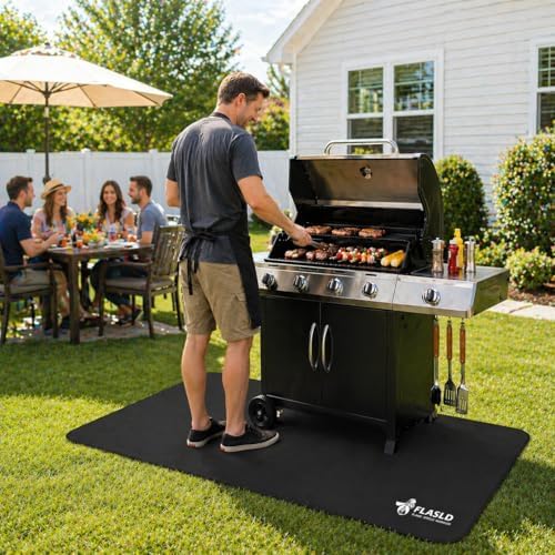 FLASLD Heavy-Duty Outdoor Under Grill BBQ Floor Mat 32 x 60 inches - Image 2