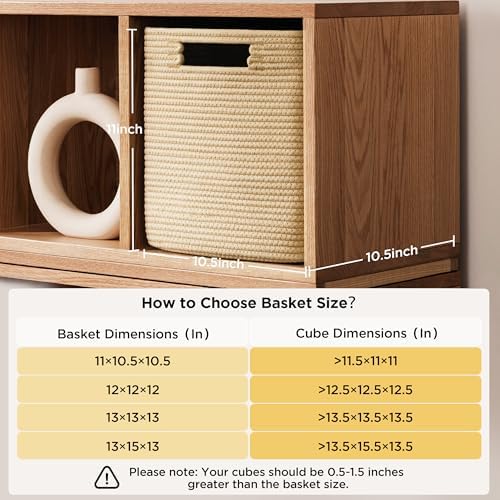 UBBCARE Set of 4 Storage Basket-11 X 10.5 X 10.5 In, Cotton Rope Basket - Image 2