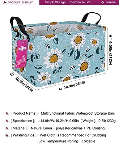 Rectangular Sunflower Storage Basket - Image 2