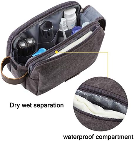 BAGSMART Toiletry Bag for Men, Canvas Travel Toiletry Organizer Dopp Kit - Image 3
