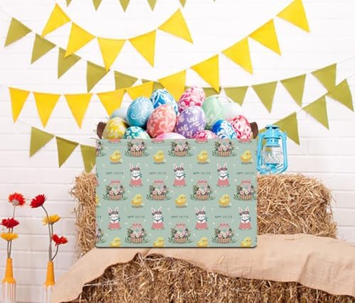 Rectangle Green Easter Basket Empty, Easter Gift Bakset - Image 2