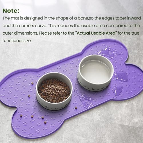 PWTAA Dog Food Mat Anti-Slip Silicone Dog Bowl Mat Thicker Pet Placemat - Image 4