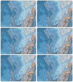 Blue Marble Placemats Set of 6 Plastic Table Mat 17×13×0.04in by OBUSATT