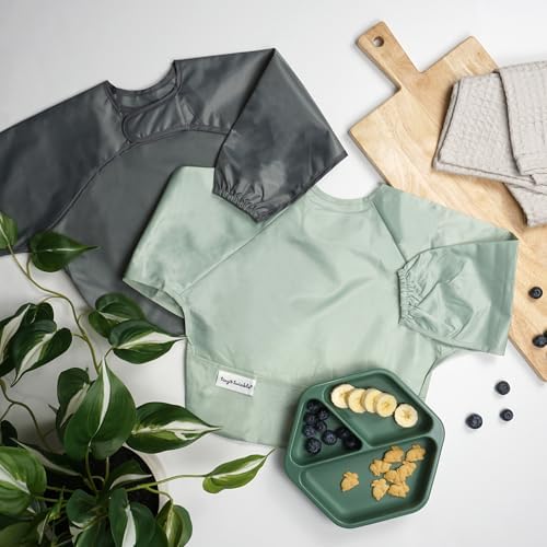 Tiny Twinkle Long Sleeve Bib for Babies & Toddlers | 2-Pack Waterproof Smock - Image 3