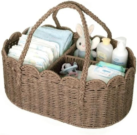 Diaper Caddy Organizer, Paper Rope Storage Baskets Nursery Bin by Unknown