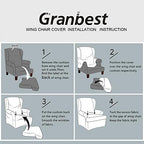 Granbest Premium Water Repellent Wingback Chair Cover 2-Piece High Stretch - Image 6