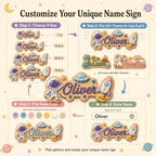 Custom Name Sign for Nursery, Personalized Wooden Kids Room Door Sign - Image 7