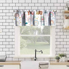 Rainbow Valances Curtain Quotes Inspirational Positive Colorful Pattern Window - Image 4