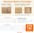 12 Pack 2.36" High Shallow Drawer Dividers, 12.5"-21.3" Expandable - Image 2