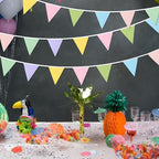 Pastel Macaron Polka Dot Pennant Banner, 32ft Cotton Triangle Bunting - Image 5