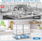 Clear Baby Bottle Organizer, 3-Piece Modular Stackable Acrylic Bins Set - Image 4