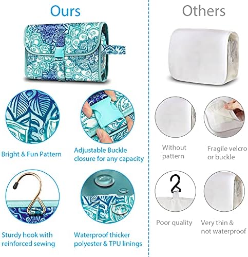 FINTIE Portable Toiletry Cosmetic Travel Bag Hanging Makeup Organizer - Image 4
