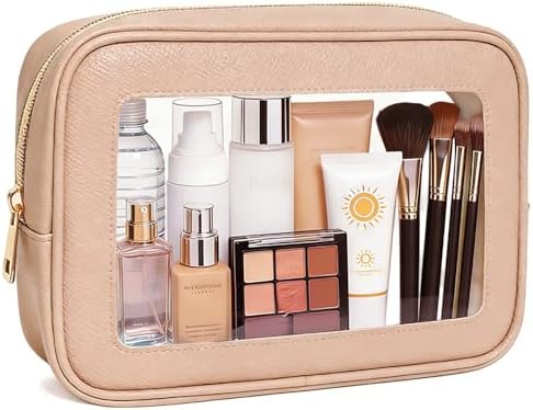 Clear Makeup Bag for Women, Waterproof Travel Clear Makeup Pouch Small Toiletry by FFpaw