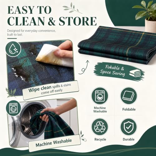 Blue Green Tartan Table Runner 72 x 13 - Image 5