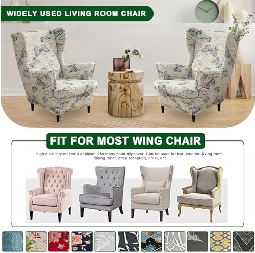CRFATOP Wingback Chair Cover Butterfly Armchair Slipcover - Image 6
