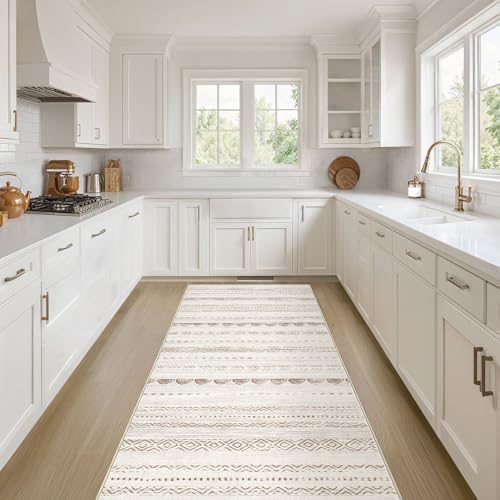 Nakagishi Boho 2x6 Runner Rug Machine Washable Rugs Non Slip Beige/Brown by NakagishiAreaRug