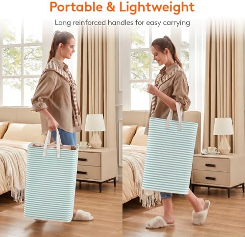 Lifewit 80L Large Laundry Baskets, 2 Pack, Reinforced Handles, Sage Green - Image 4