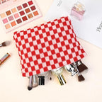 SOIDRAM 2 Pcs Checkered Makeup Bag Large Cosmetic Bag Toiletry Bag Makeup Pouch - Image 7