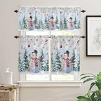 Snowman Kitchen Curtains and Valances Set - Image 3