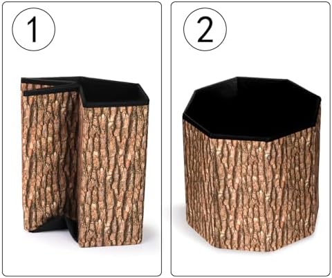 Lawei 3 Pack Tree Stump Storage Stools, 12 x 12 Inches Folding Stool Ottoman - Image 4