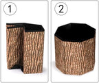 Lawei 3 Pack Tree Stump Storage Stools, 12 x 12 Inches Folding Stool Ottoman - Image 4